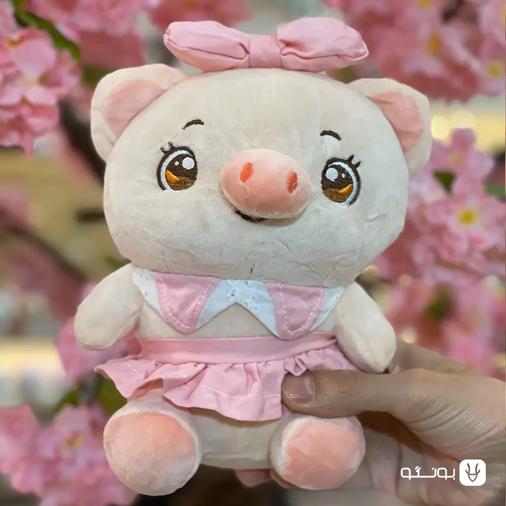 خرید عروسک خوک صورتی لباس دار - فروشگاه بونگو