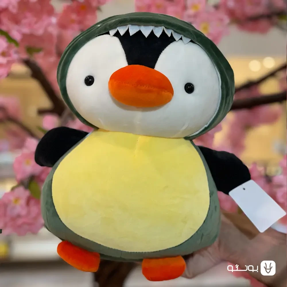 عروسک پنگوئن لباس دایناسور