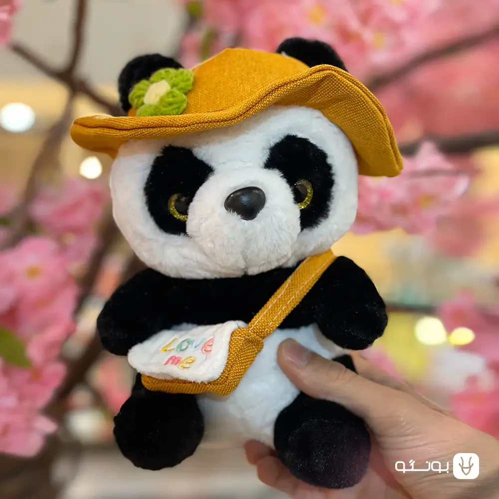 خرید عروسک پاندا کیف دار نارنجی - فروشگاه بونگو