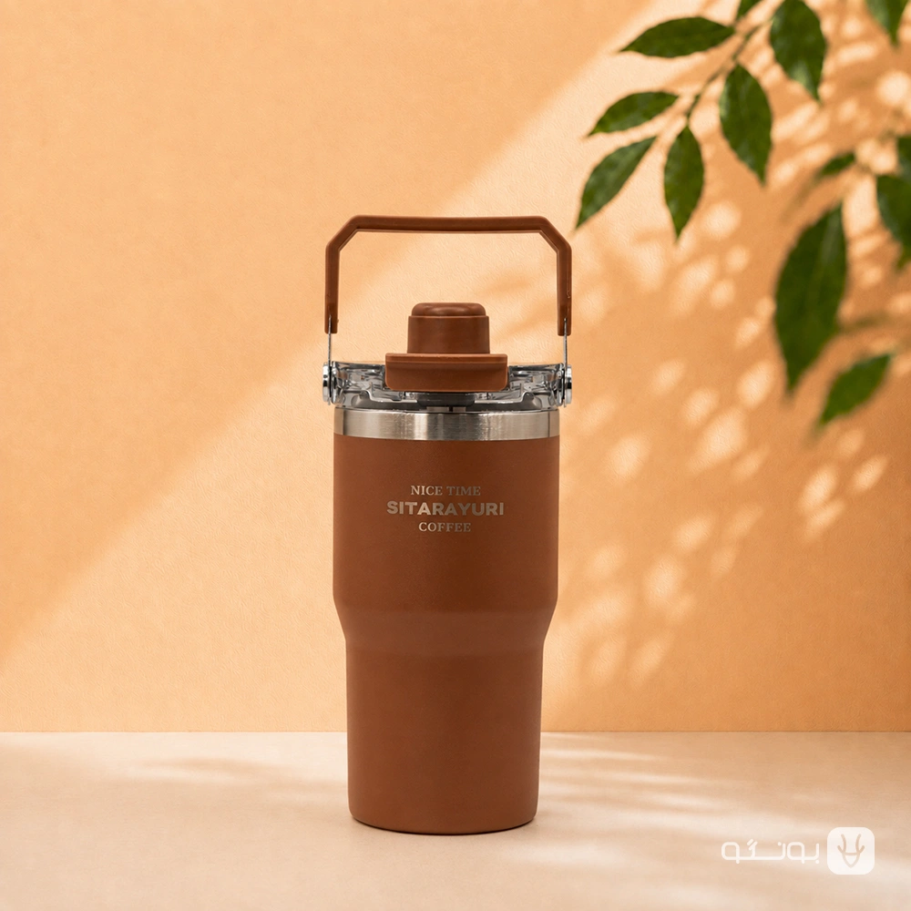 خرید تراول ماگ دسته تاشو نی نوش 600 ميل SITARAYURI - فروشگاه بونگو