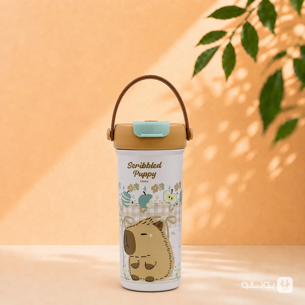خرید تراول ماگ دوحالته دسته دار 550 ميل FABO طرح PUPPY - فروشگاه بونگو