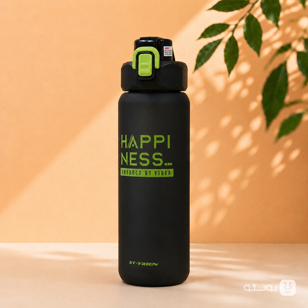خرید قمقمه ST_YIBEN مات 1000ميل طرح HAPPINES - فروشگاه بونگو