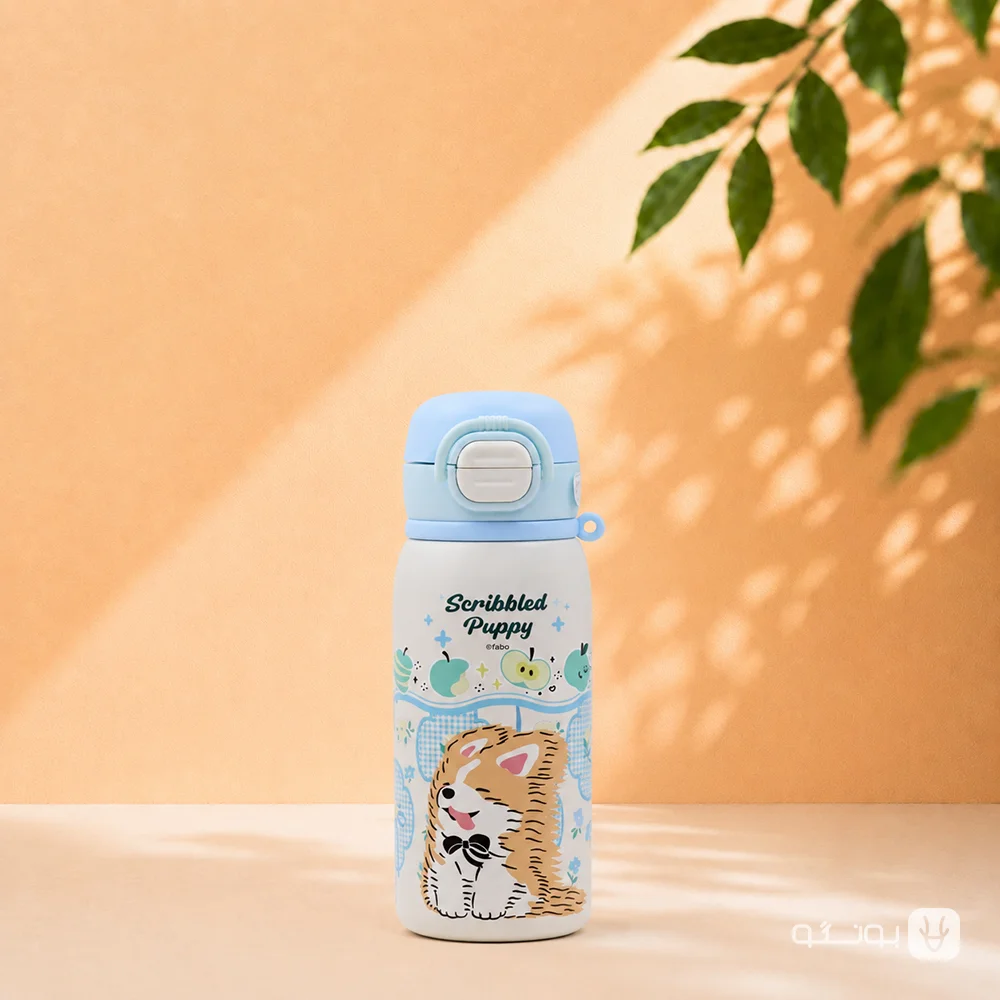 خرید تراول ماگ دوحالته بند دار 500 ميل FABO طرح PUPPY - فروشگاه بونگو