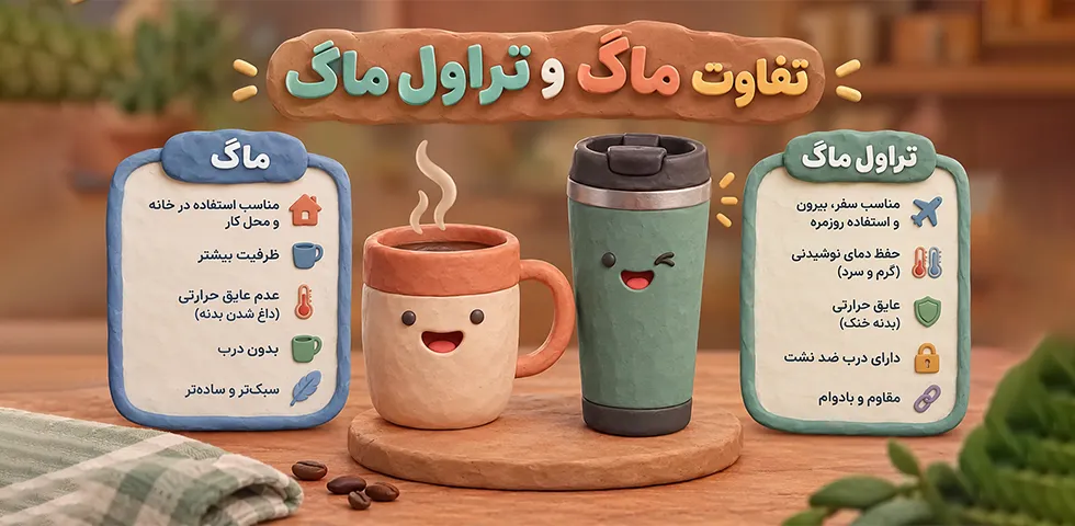 11 فرق ماگ و تراول ماگ | معرفی + مقایسه کامل